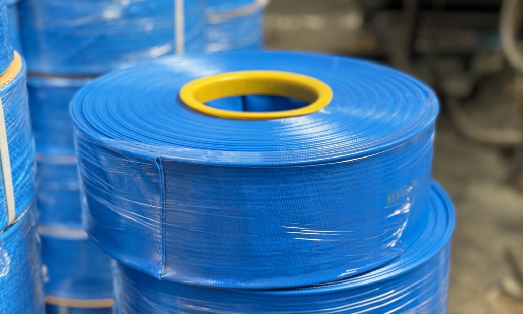 Blue layflat discharge hose